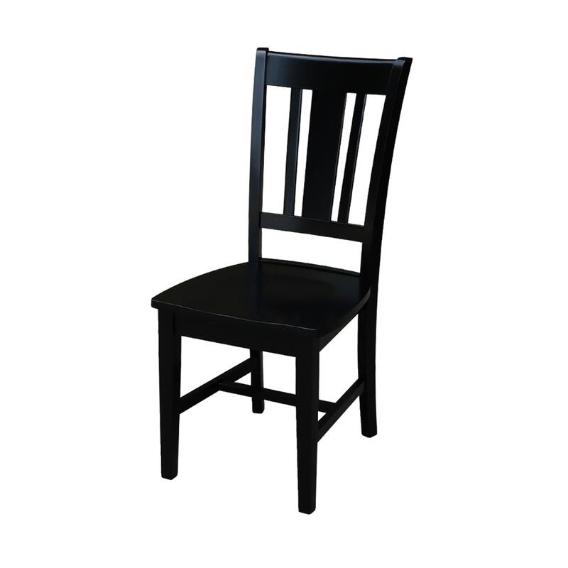 36" Round Top Dining Table with 12" Leaf and 2 San Remo Chairs - Black - 3 Piece Set