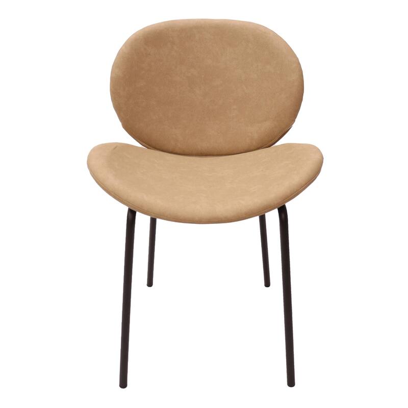 Leather Dining Side Chair with Powder-Coated Iron Legs Servos Series