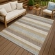 preview thumbnail 59 of 149, Machine Washable Indoor/ Outdoor Cabana Stripe Chantille Rug