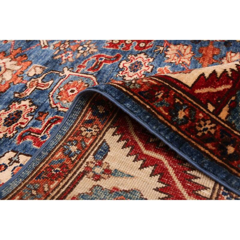 ECARPETGALLERY Hand-knotted Aryana Dark Blue Wool Rug - 5'9 x 7'9