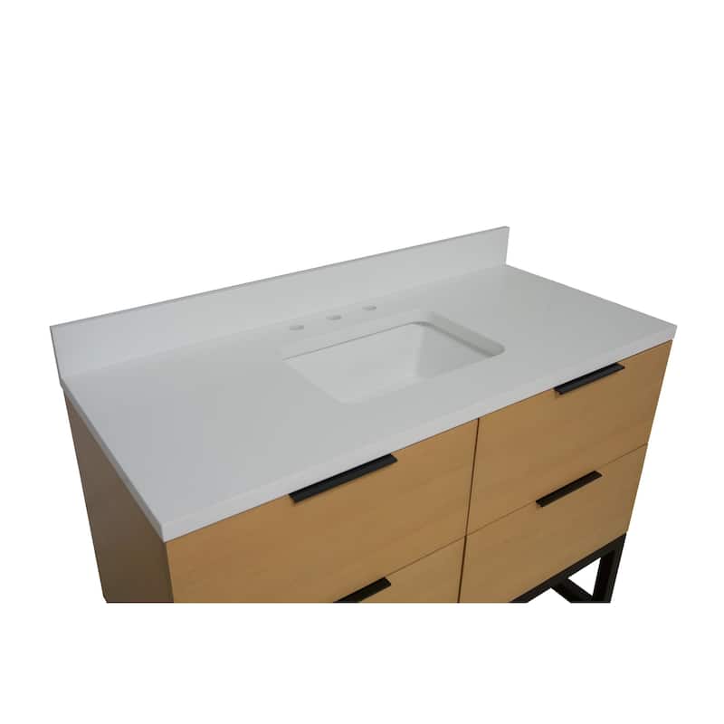 KitchenBathCollection Mia 48" Bathroom Vanity with Matte White Top