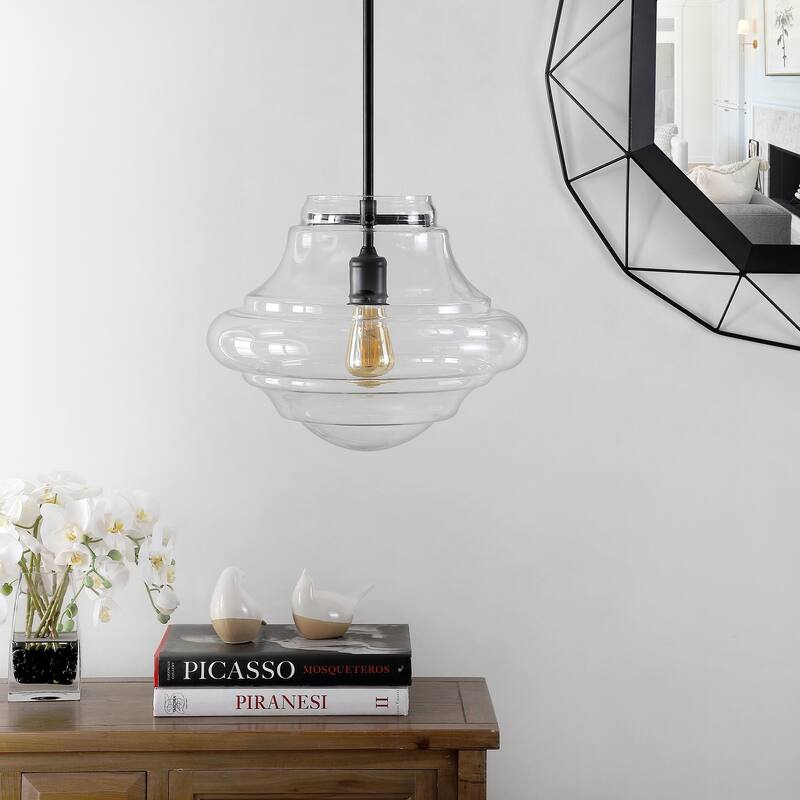 SAFAVIEH Lighting Kyrah Oil Rubbed Bronze Led Adjustable Pendant - 15" W x 15" L x 20.5-50.5" H