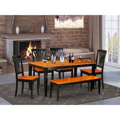 Contemporary Dining Table Set - Chic Kitchen Table & Chairs - Modern Dinette Set for 6