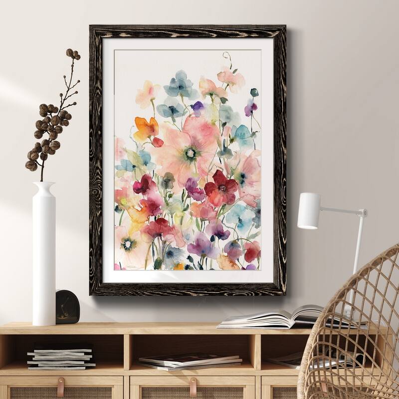 Poppies and Sweetpeas-Premium Framed Print - Ready to Hang