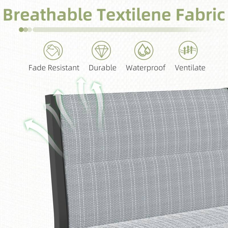 AECOJOY 7 Pieces Cotton-Filled Textilene Fabric Outdoor Conversation Sets with Coffee Table, Patio Sectional Furniture Set