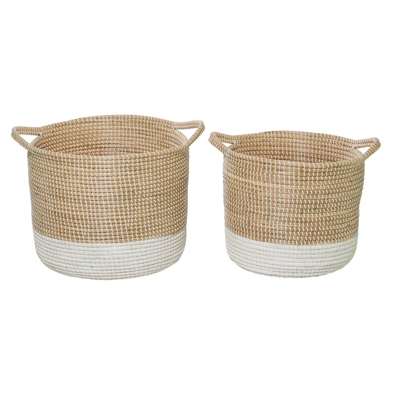 Seagrass Contemporary Storage Basket (Set of 2)