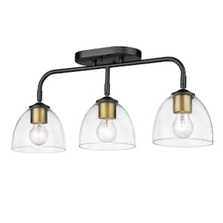 Golden Lighting Roxie 3-light Semi-Flush Mount in Matte Black
