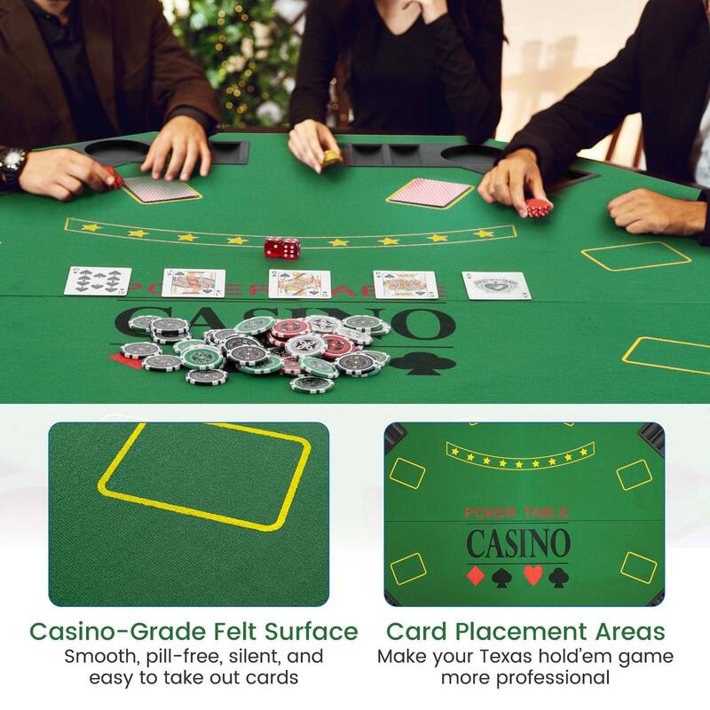 Costway 48" Poker Table Top - 8 Player Foldable Texas Holdem Poker - See Details