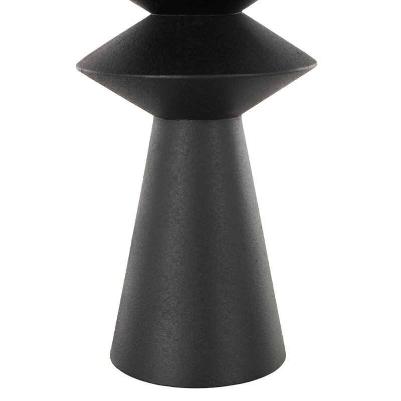 Black Metal Art Deco Fluted Decorative Vase