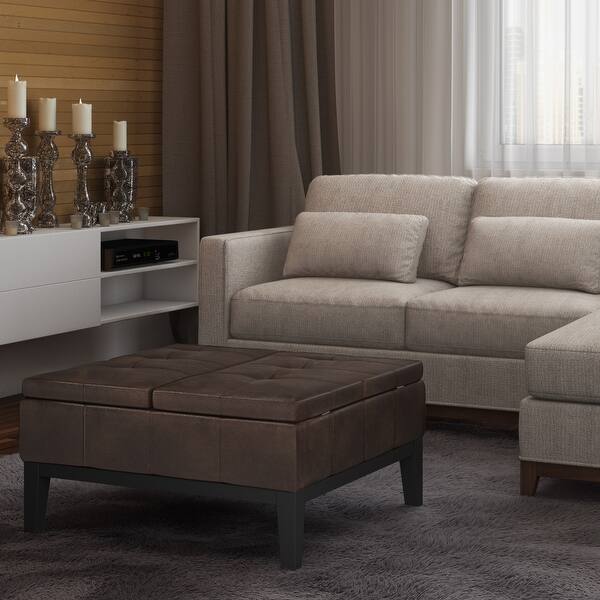 Wyndenhall Lancaster 36 Inch Wide Contemporary Square Table Ottoman Overstock 8361241