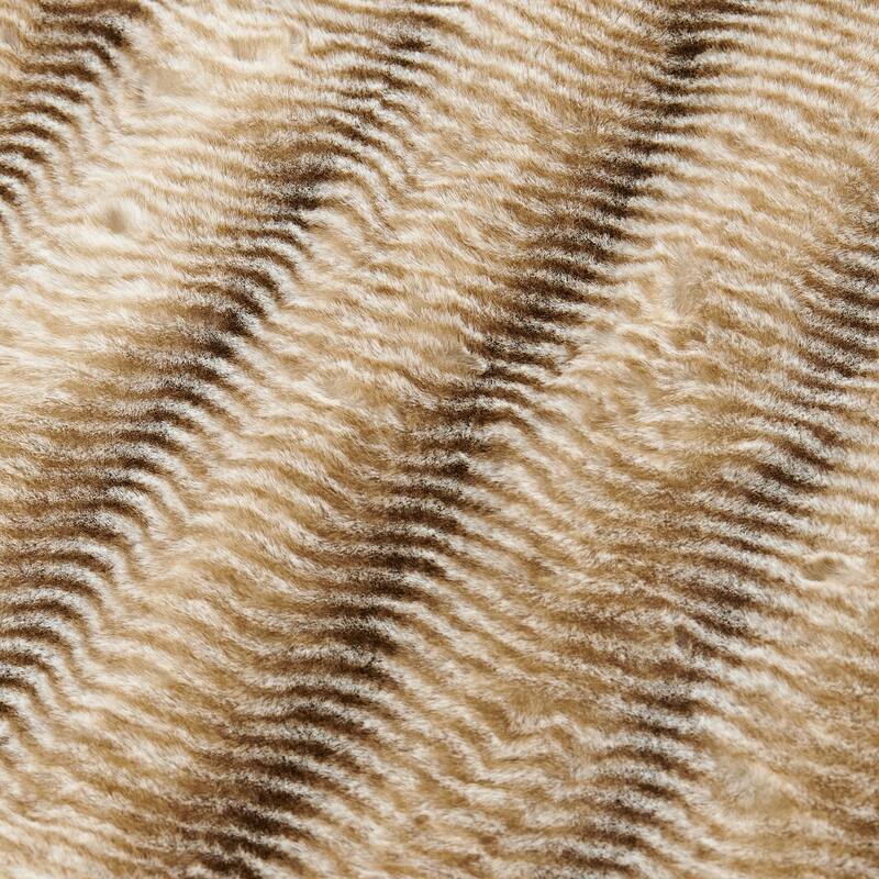 1 Pc Thick Stripe ImitativeRabbit FauxFur Pillow Shell
