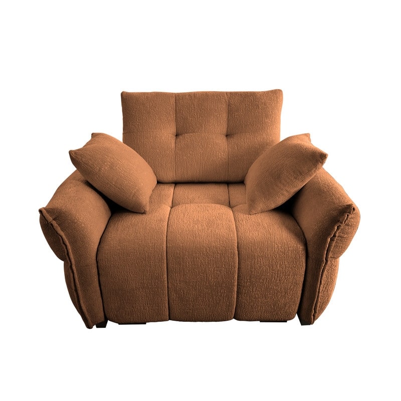 47" Ergonomic Single Seater Sofa with High-Resilience Support Cushions and Throw Pillows