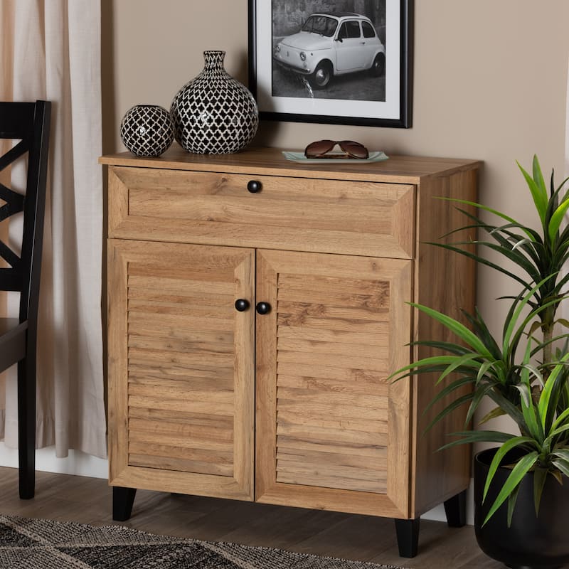 Coolidge Modern & Contemporary 1-Drawer Wood Shoe Storage Cabinet