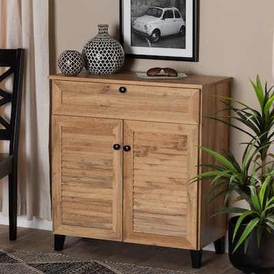 Coolidge Modern & Contemporary 1-Drawer Wood Shoe Storage Cabinet