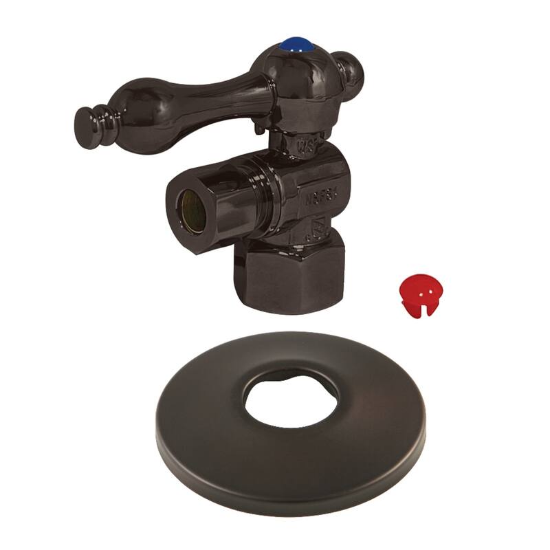 Kingston Brass Vintage 1/2" FIP x 3/8" OD Comp Quarter-Turn Angle Stop Valve with Flange