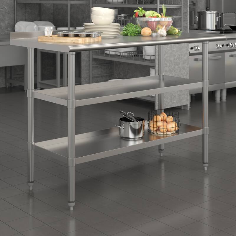 Stainless Steel Kitchen Work Table - 48"W x 24"D x 36"H