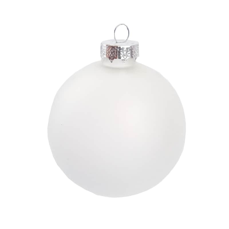 Matte Finish Glass Christmas Ball Ornaments 1.25" (30Mm) White 40Ct