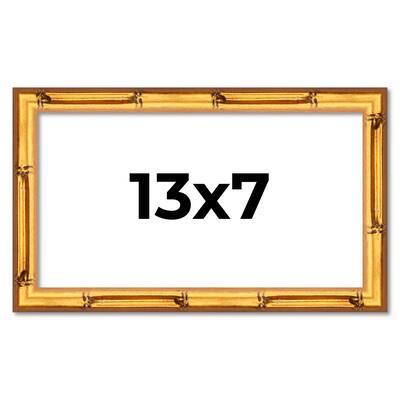 13x7 Frame Gold Bamboo Picture Frame Modern Photo Frame Includes UV Acrylic Shatter Guard Front Acid Free Foam Backing Board