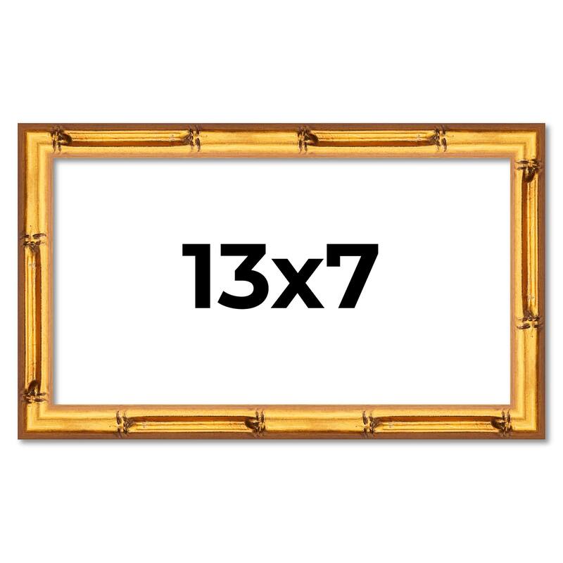 13x7 Frame Gold Bamboo Solid Wood Picture Frame | 1 Inch Moulding