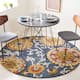 SAFAVIEH Handmade Blossom Nelia Modern Floral Wool Rug - 6' x 6' Round - Navy/Multi