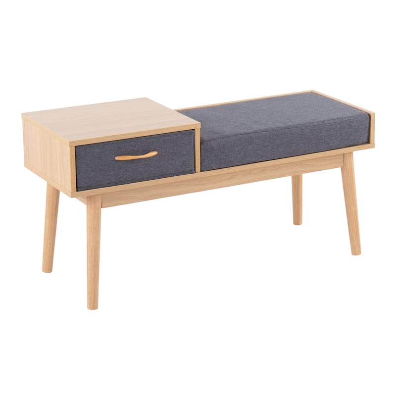 Carson Carrington Phoebe Upholstered Bench with Pull-Out Drawer