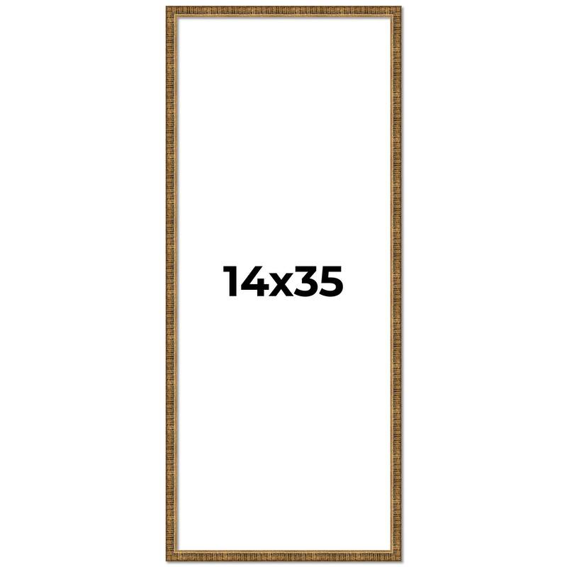 14x35 Frame Gold Kingsley Distressed Solid Wood Picture Frame Width
