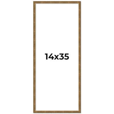 14x35 Frame Gold Kingsley Distressed Solid Wood Picture Frame Width