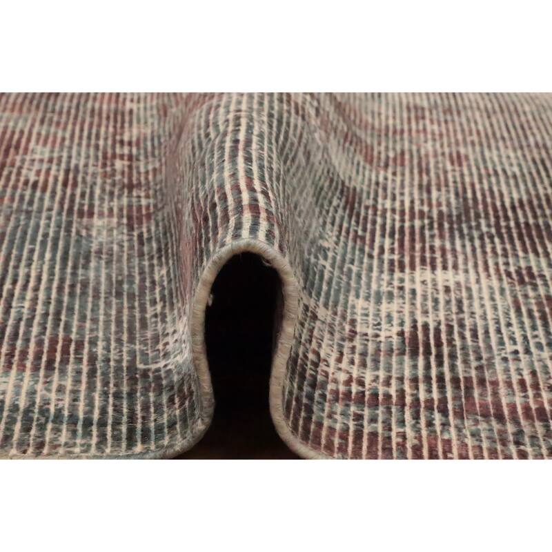 Hand Knotted Oriental Viscose Silk Carpet Modern Abstract Multi-Colored Abstract Area Rug - 7' 6'' X 5' 5''