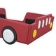 preview thumbnail 25 of 39, Race Car-shaped Frame Upholstered Bed with Wheels, Twin Size Grounded Slat Support Children Floor Bed for Toddler Platform Bed