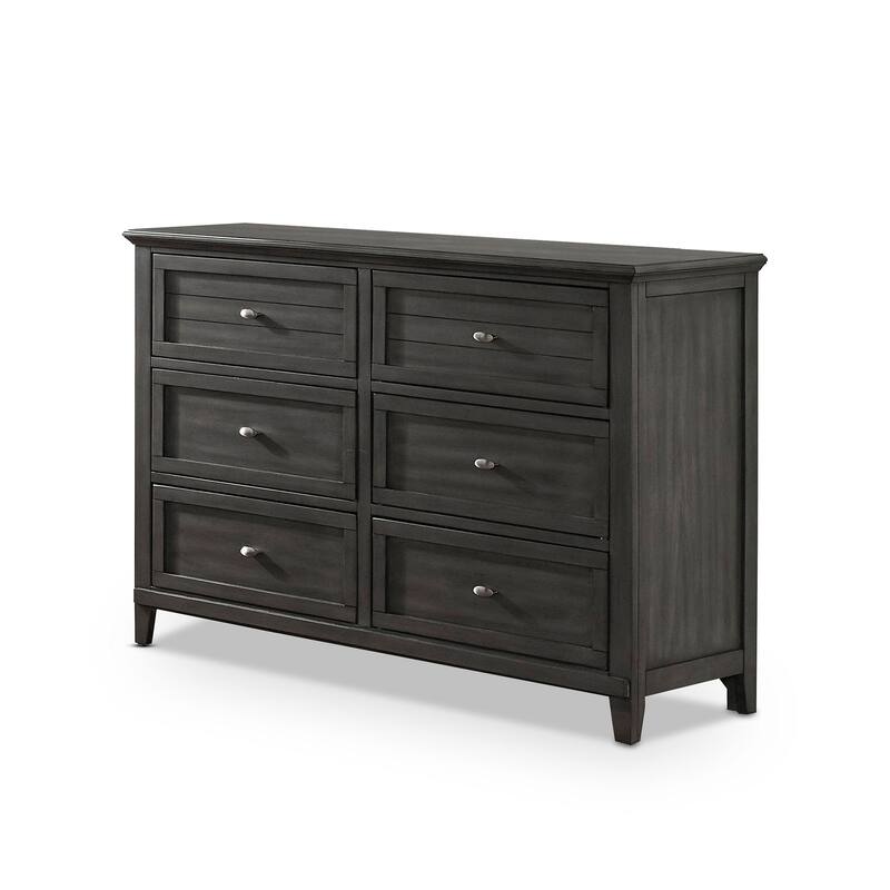 Wese Transitional 56-inch Wide 6-Drawer Solid Wood Dresser by Furniture of America