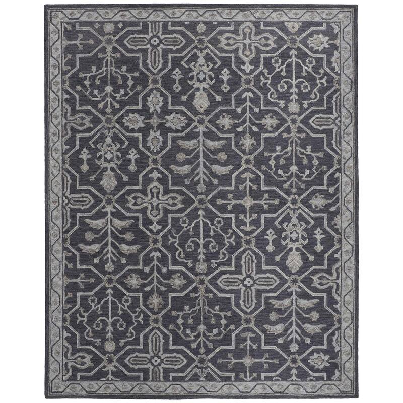 Faris Rustic Farmhouse Rug, Flora/Fauna, Odyssey Gray, Accent Rug