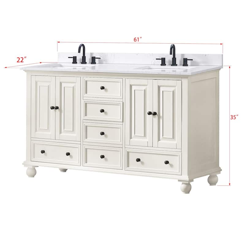 Avanity THOMPSON-VS61-E Thompson 60" Free Standing Double Basin Vanity