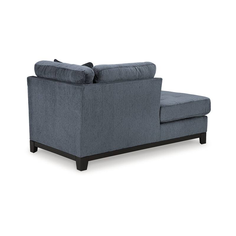 Signature Design by Ashley Maxon Place Dark Blue 3-Piece Sectional with Chaise - 140" W x 100" D x 37" H