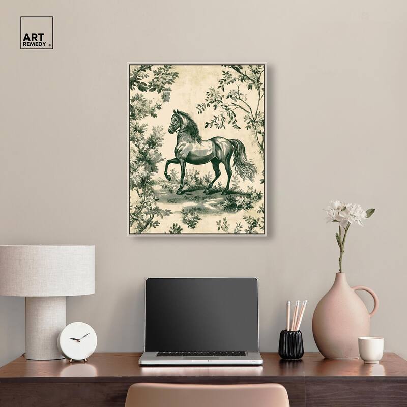Equestrian Etching Canvas by Art Remedy