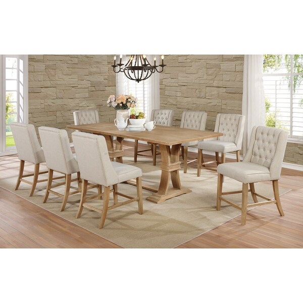 Best Quality Furniture Rustic 9 pc. Counter height Dining Set w