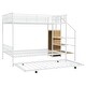 preview thumbnail 6 of 12, White Twin over Full Metal Bunk Bed with Trundle and Lateral Storage