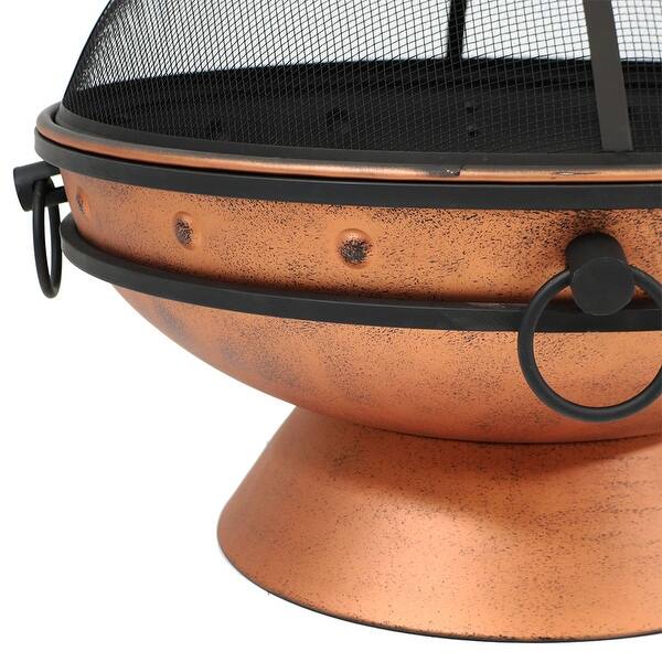 Shop Sunnydaze Royal Cauldron Copper Fire Pit With Handles And
