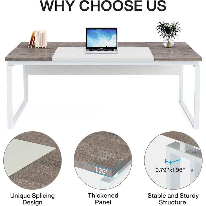 63" Modern Executive Desk/Table Home Office Computer/Writing Table with Sturdy Legs Workstation