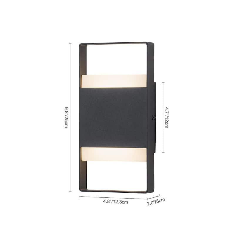 Modern Dimmable LED Outdoor Wall Sconce Rectangular Exterior Light