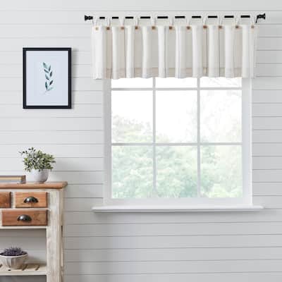 Stitched Burlap White Valance 16x90 - M