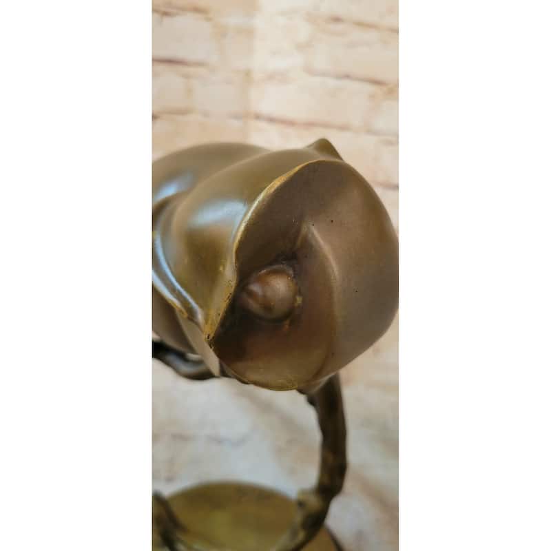 Modern Art Abstract Owl Bird Sculpture Statue Figure On Marble Base 10 Inches X 10 Inches