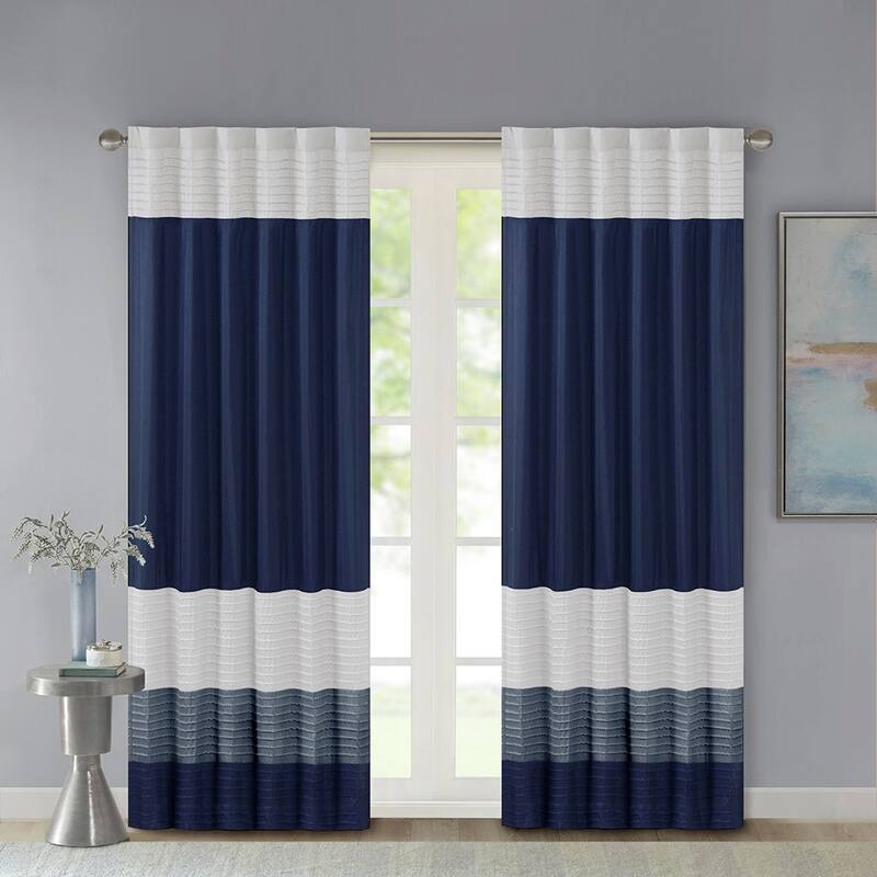 Polyoni Pintuck Curtain Panel(Only 1 Pc Panel)