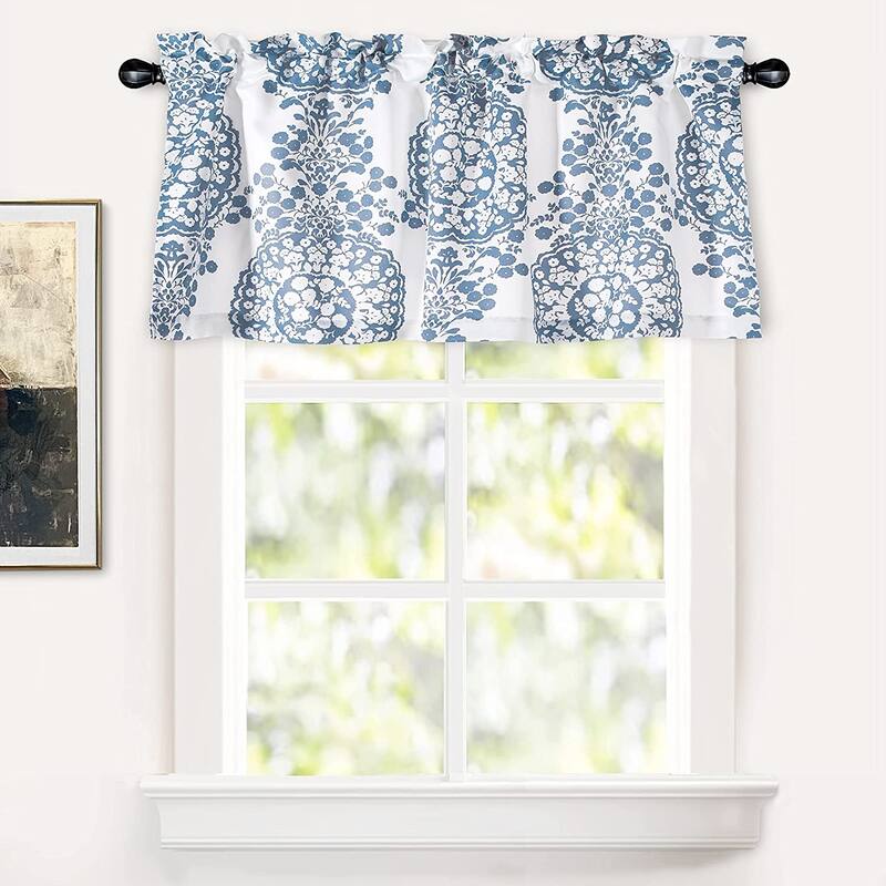 DriftAway Samantha Floral Damask Medallion Pattern Valance Rod Pocket