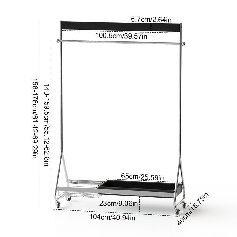 Antique American Style Clothes and Hat Rack with Storage Shelf, Portable Stainless Steel Floor Stand, for Bedroom