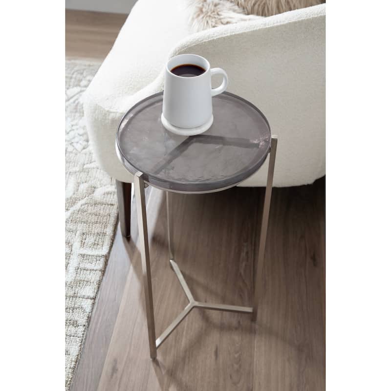 Kate and Laurel Aguilar Glass and Metal Side Table