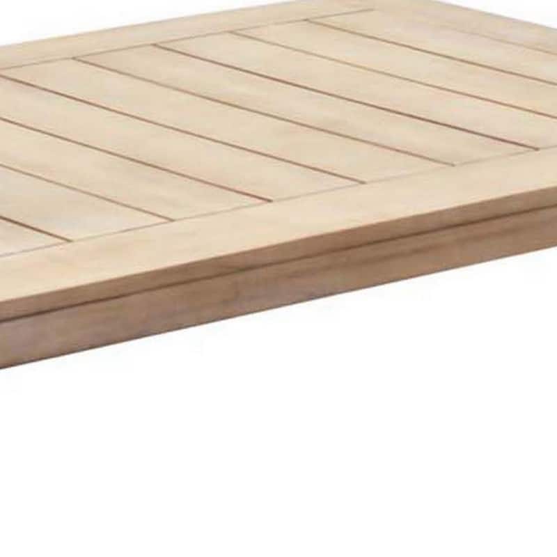 Neji 51 Inch Coffee Table, Natural Brown Acacia Wood Frame, Plank Surface