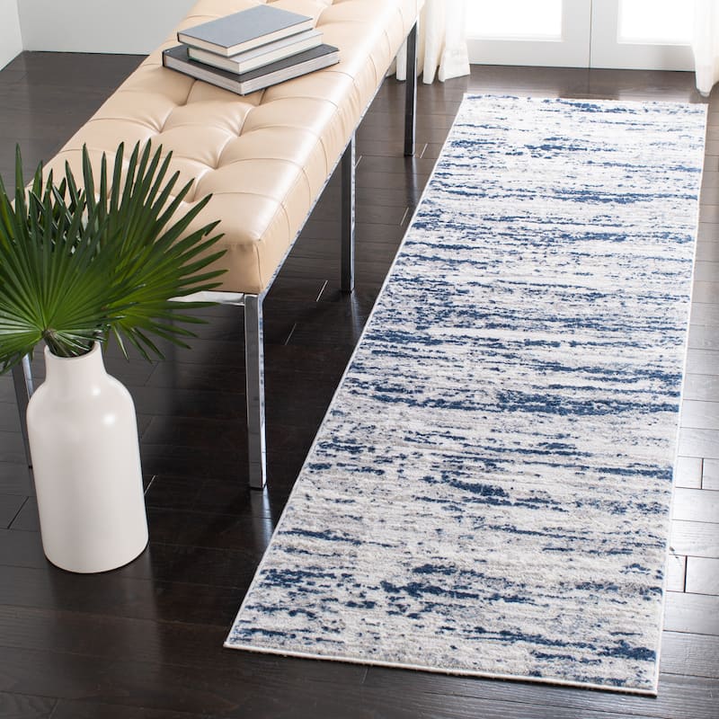 SAFAVIEH Amelia Modern Abstract Rug - 2'2" x 6' Runner - Grey/Navy - Runner