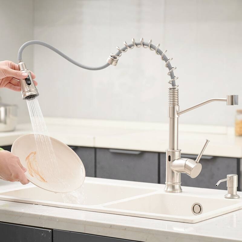 Smart Touchless Kitchen Sink Faucet with Pull Down Sprayer