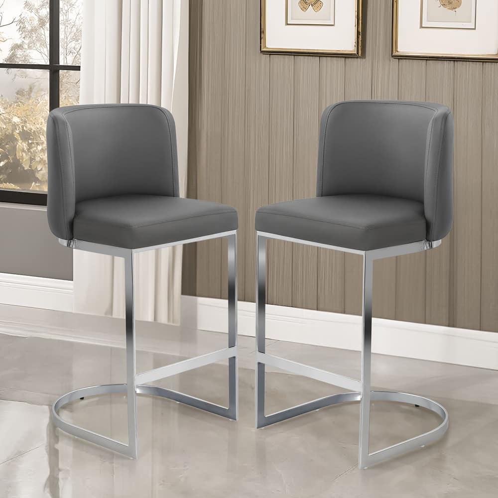 26" Upholstered Bar Stools, Counter Height Stools - 18.11"W x 19.69"D x 37.4"H