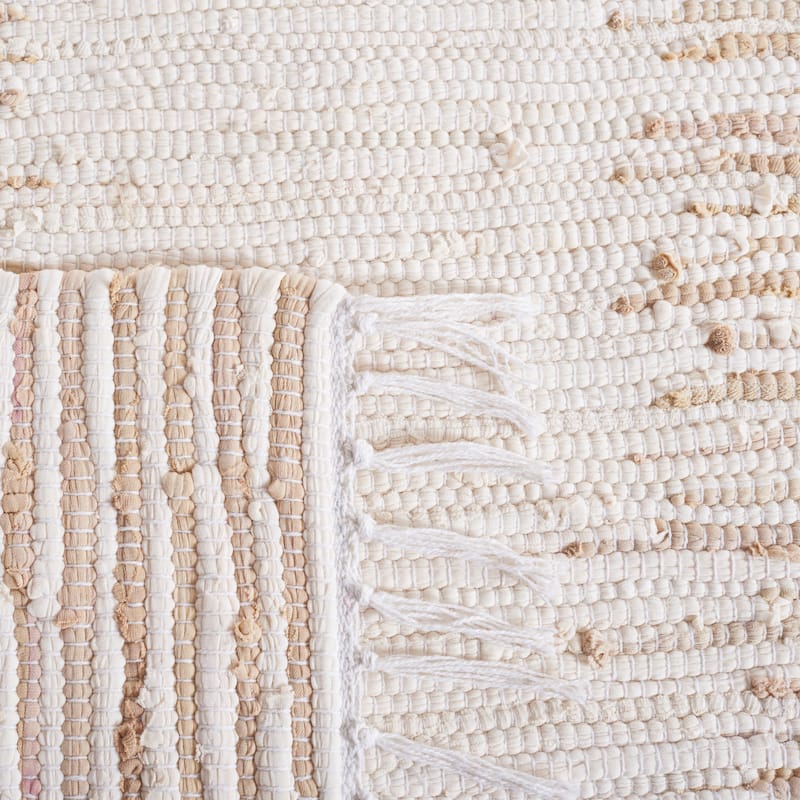 SAFAVIEH Handmade Flatweave Montauk Malwine Casual Cotton Rug - Beige - 4' x 6'